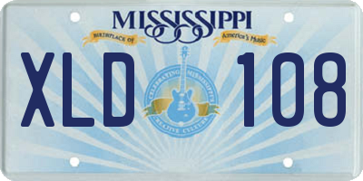 MS license plate XLD108