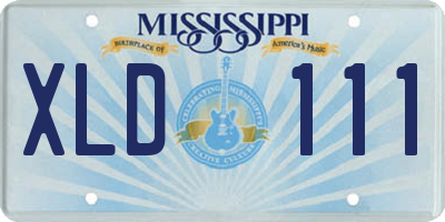 MS license plate XLD111