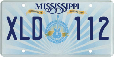 MS license plate XLD112