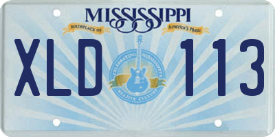 MS license plate XLD113