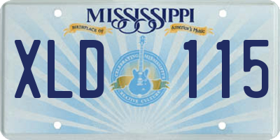 MS license plate XLD115