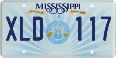 MS license plate XLD117