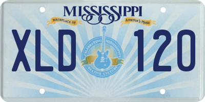 MS license plate XLD120