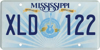 MS license plate XLD122