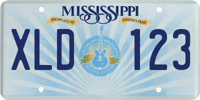 MS license plate XLD123