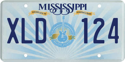 MS license plate XLD124