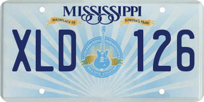 MS license plate XLD126