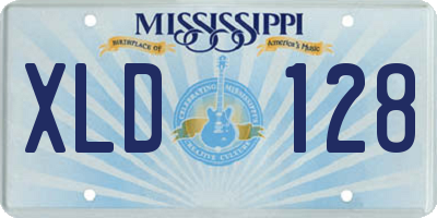 MS license plate XLD128