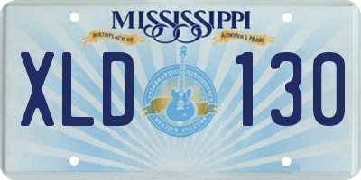 MS license plate XLD130