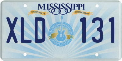 MS license plate XLD131