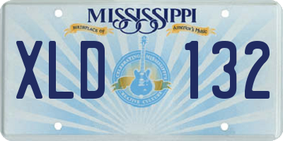 MS license plate XLD132