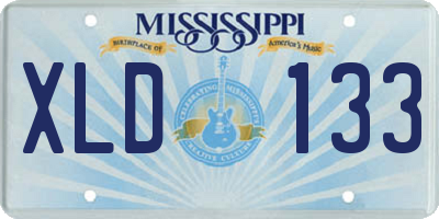 MS license plate XLD133