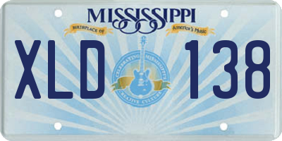 MS license plate XLD138