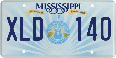 MS license plate XLD140