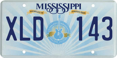 MS license plate XLD143