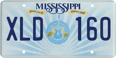 MS license plate XLD160