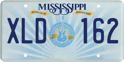 MS license plate XLD162