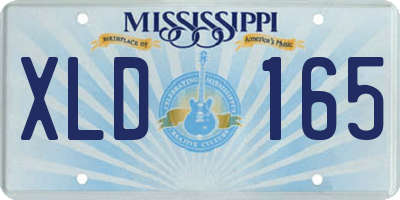 MS license plate XLD165