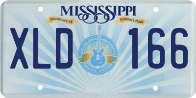 MS license plate XLD166