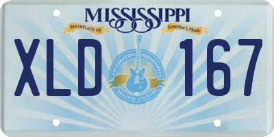 MS license plate XLD167