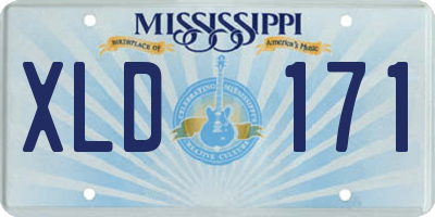MS license plate XLD171