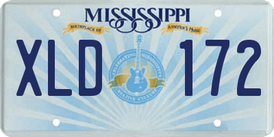 MS license plate XLD172