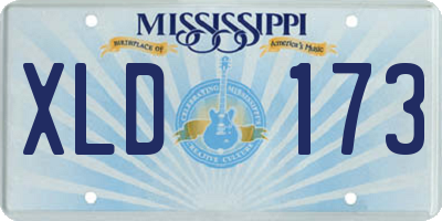 MS license plate XLD173