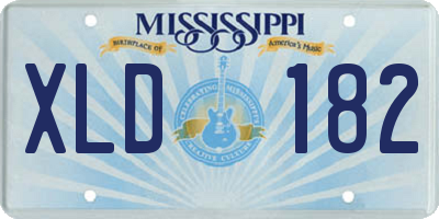 MS license plate XLD182