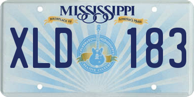 MS license plate XLD183