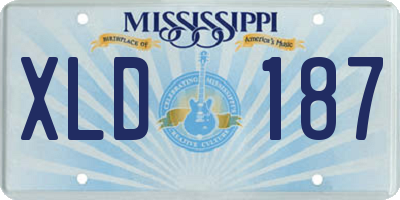 MS license plate XLD187