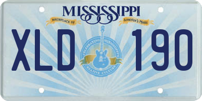 MS license plate XLD190