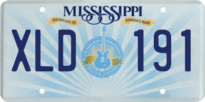 MS license plate XLD191