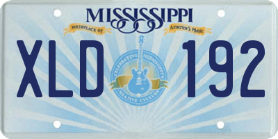 MS license plate XLD192