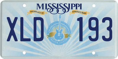 MS license plate XLD193