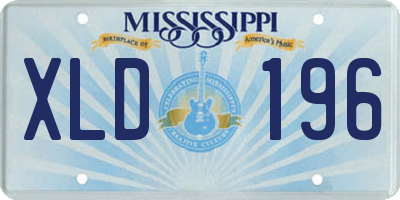 MS license plate XLD196