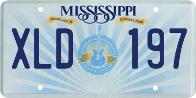 MS license plate XLD197
