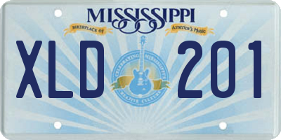 MS license plate XLD201