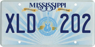 MS license plate XLD202