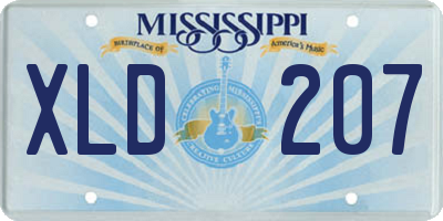MS license plate XLD207