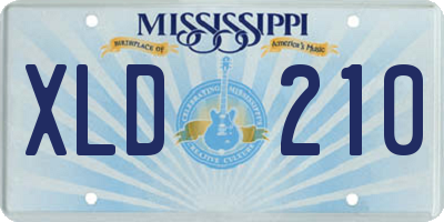 MS license plate XLD210