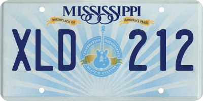 MS license plate XLD212