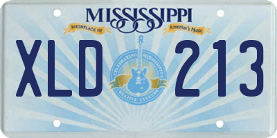 MS license plate XLD213