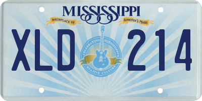 MS license plate XLD214