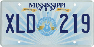 MS license plate XLD219