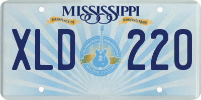 MS license plate XLD220