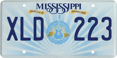 MS license plate XLD223