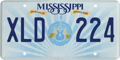 MS license plate XLD224