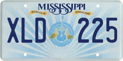 MS license plate XLD225