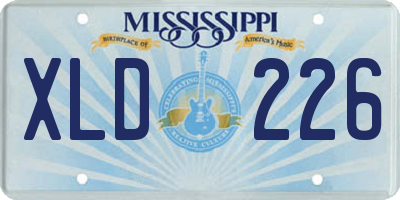 MS license plate XLD226
