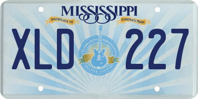 MS license plate XLD227